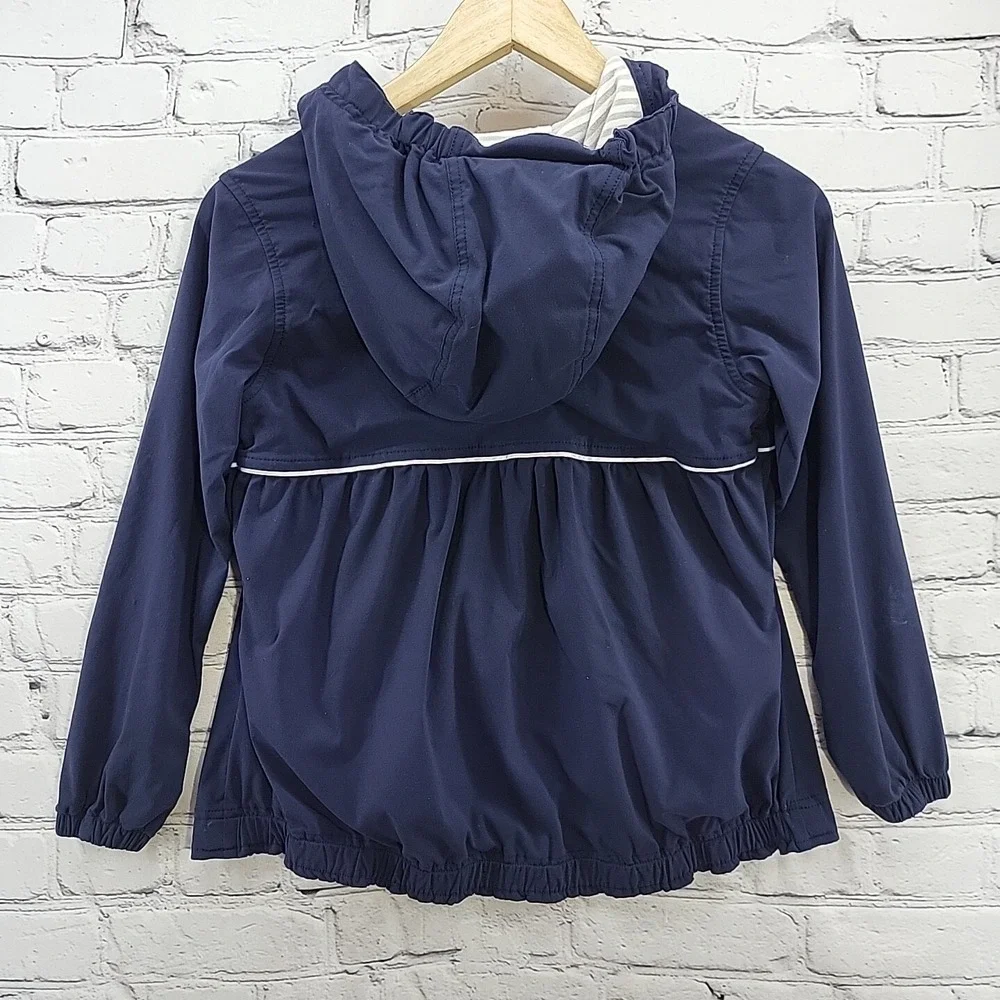 Hanna Andersson Jacket Girls Sz 130 Blue Hooded Zip Up‎ Size 8